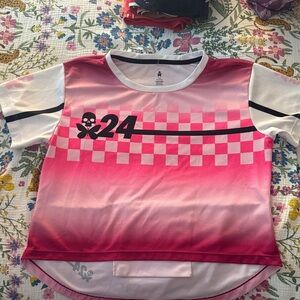 Betty Designs Women's Pink Checkered Jersey
